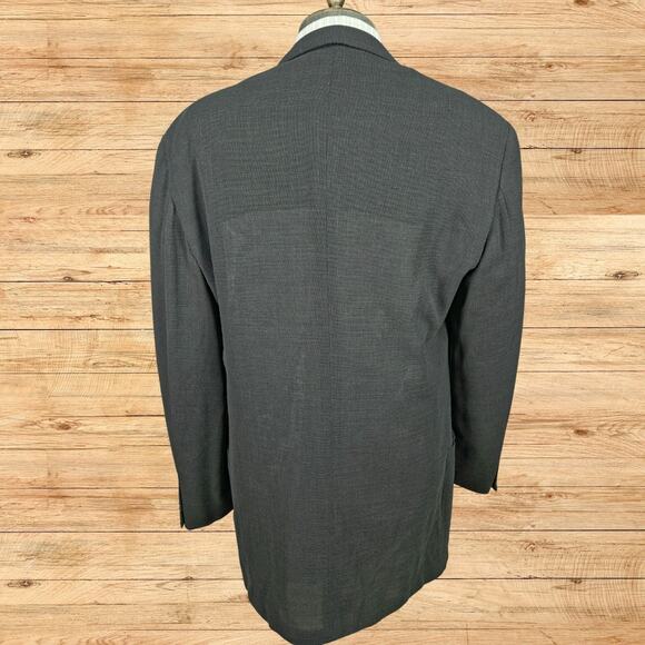 Giorgio Armani Wool Sports Coat Mens 42L Green Tint Textured Unstructured VTG - Picture 4 of 6